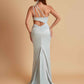 Gorgeous One Shoulder Soft Satin Side Slit Floor-Length Mermaid Bridesmaid Dresses