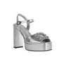 Womens Platform Rhinestones Satin Wedding Shoes High Heel Party Evening Sandals