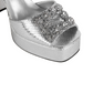 Womens Platform Rhinestones Satin Wedding Shoes High Heel Party Evening Sandals