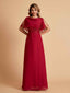 Elegant A-Line Chiffon Half Sleeves Jewel Mother of the Brides Dresses Online