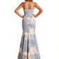 Sexy Sweetheart Mermaid Long Satin Floral Formal Dresses For Women