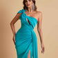 Gorgeous One Shoulder Bow Knot Soft Satin Side Slit Floor-Length Mermaid Bridesmaid Dresses