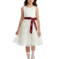Classic A-Line Flower Girl Dress with Sleeveless Satin Bodice and Knee Length Tulle Skirt