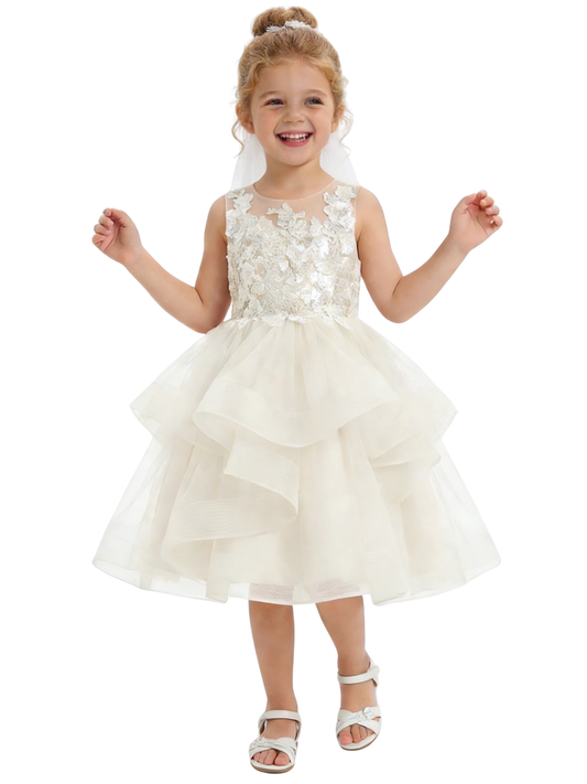 Lacey Bell Communion Dress For Wedding  Flowers Pageant Dress Evening Gowns