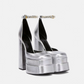 Womens Platform Wedding Shoes High Heel Party Evening Sandals