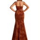 Sexy Sweetheart Mermaid Long Satin Floral Formal Dresses For Women