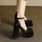 Womens Platform Satin Wedding Shoes High Heel Party Evening Shoes