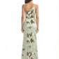 Elegant One Shoulder Mermaid Long Satin Floral Formal Dresses For Women