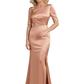 Satin Elegant Mother of The Bride Dress Wedding Formal Gowns Slit Long
