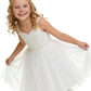 Sweetheart Lace Flower Girl Dress, Strapless Tulle Ball Gown Applique Bodice Floor Length