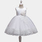 Flower Girls Dress Formal with Bow A-line Tulle Princess Gown for Wedding Kids Guest Dress