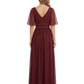 Long V-neck Mother of the Brides Dresses Floor Length A-line Formal Gowns