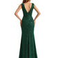 Shiny Spaghetti Straps Mermaid Glitter Jersey Side Slit Maxi Formal Dresses For Women