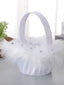 Small Wedding  Flower Basket Lace Bow Knot Bridal Flower Girl Flower Basket