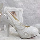 Women's Wedding Shoes Decorative Heel Wedding Heels Bridal Shoes With Beading WS0016