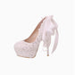 Women's Wedding Shoes Decorative Heel Wedding Heels Bridal Shoes With Beading WS0009