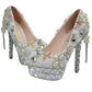 Women's Wedding Shoes Decorative Heel Wedding Heels Bridal Shoes With Beading WS0002