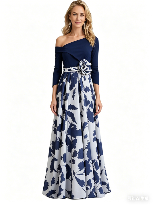 Off Shoulder Floral Mother of The Bride Dresses Wedding Clothes Women Dresses