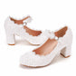 Women's Wedding Shoes Decorative Heel Wedding Heels Bridal Shoes With Beading WS0005