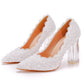 Women's Wedding Shoes Decorative Heel Wedding Heels Bridal Shoes With Beading WS0010