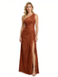 Elegant One Shoulder Floral Burnout Chiffon A-Line Formal Evening Dresses