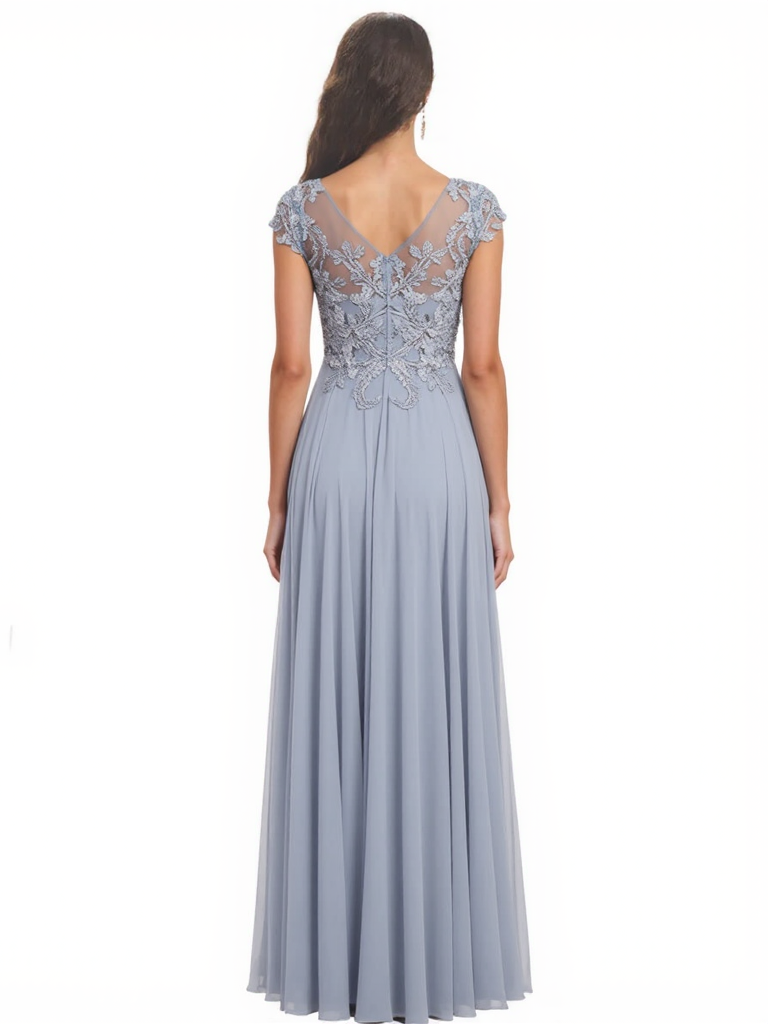 Chic Lace Mother of the Brides Dresses Floor Length A-line Slit for Wedding