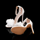 Women Rhinestones Flower Embellished Open Toe High Heels Pumps Chic Wedding Event Dress Shoes