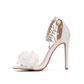 Women Rhinestones Flower Embellished Open Toe High Heels Pumps Chic Wedding Event Dress Shoes