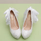 Women's Wedding Shoes Decorative Heel Wedding Heels Bridal Shoes With Beading WS0009