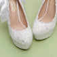 Women's Wedding Shoes Decorative Heel Wedding Heels Bridal Shoes With Beading WS0009