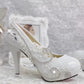 Women's Wedding Shoes Decorative Heel Wedding Heels Bridal Shoes With Beading WS0016