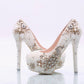 Women's Wedding Shoes Decorative Heel Wedding Heels Bridal Shoes With Beading WS0019