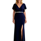 V-Neck Mother of the Bride Dresses Formal Dresses for Weddings A-Line Slit Wedding Guest Dresses
