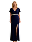 V-Neck Mother of the Bride Dresses Formal Dresses for Weddings A-Line Slit Wedding Guest Dresses