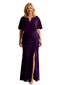 Short Sleeve Mother of the Bride Dresses Formal Dresses for Weddings A-Line Slit Cocktail Gowns