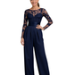 Chiffon Illusion Mother of The Bride Dress Jumpsuits Formal Gowns