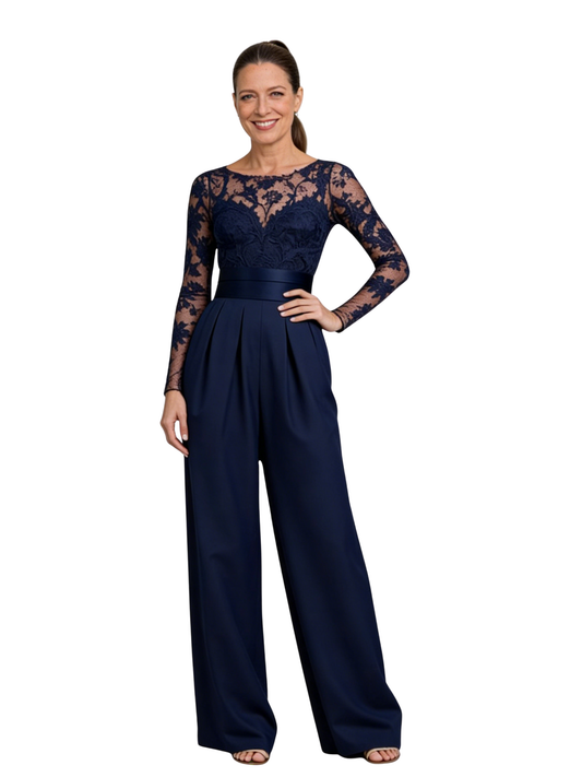 Chiffon Illusion Mother of The Bride Dress Jumpsuits Formal Gowns