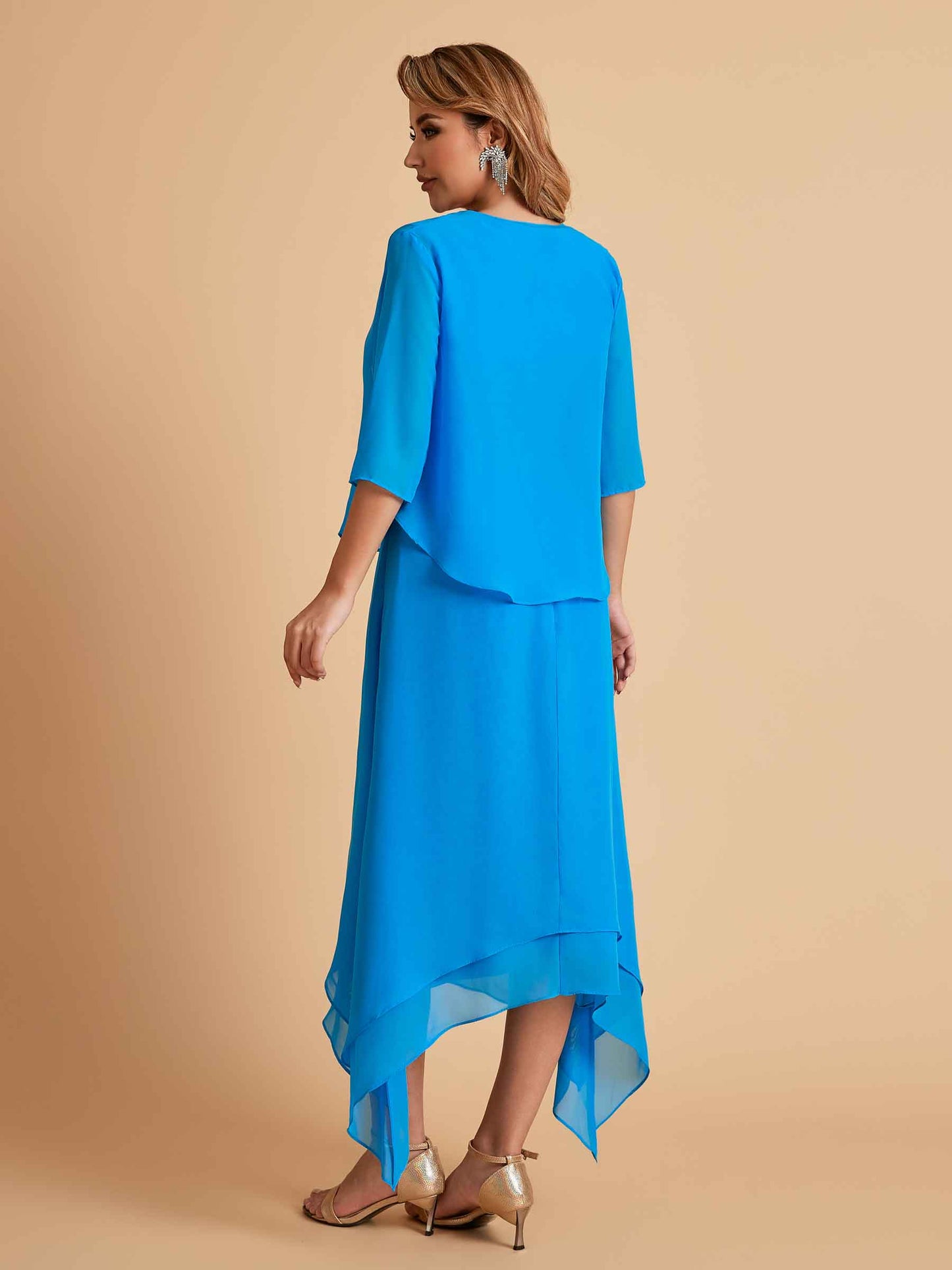 Elegant A-line Chiffon Short Sleeves Mother of the Brides Dresses Online