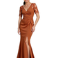 Mermaid Chiffon V-Neck Mother of The Bride Dress Evening Formal Dress