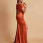 Elegant Soft Satin Off-the-shoulder Side-Slit Mermaid Bridesmaid Dresses