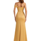 Sexy One Shoulder Ruched Side Slit Mermaid Silky Satin Long Formal Evening Dresses