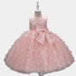 Flower Girls Dress Formal with Butterflies and Bow A-line Tulle Princess Gown for Wedding Kids Guest Dress