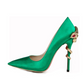 Women Satin Formal Pointed Toe Pumps High Heel Sexy Stilettos Slip On Office Cute Evening Dress Shoes