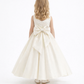 Classic Satin Flower Girl Dress Sleeveless A Line Floor Length Bow Back Formal Gown