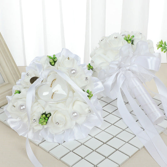 Wedding Flower For The Groom And Bride, Simulated Foam Rose Wedding Bouquet