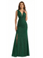 Shiny Spaghetti Straps Mermaid Glitter Jersey Side Slit Maxi Formal Dresses For Women