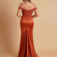 Sexy Soft Satin V-neck Off-the-shoulder Strapless Side-Slit Mermaid Bridesmaid Dresses