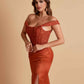 Sexy Soft Satin V-neck Off-the-shoulder Strapless Side-Slit Mermaid Bridesmaid Dresses