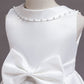 Flower Girls Dress Formal with Bow A-line Satin Lace Princess Gown for Wedding Kids Guest Dress