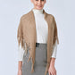 Ladies' Solid Color Triangle Fringe Knitted Scarf Shawl For Autumn And Winter